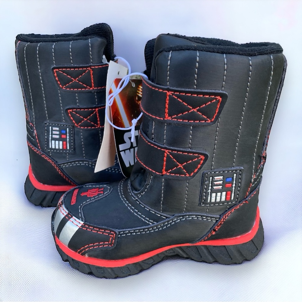 Disney Star Wars Darth Vader Kid’s Boy’s Black Winter Snow Jogger Outdoor Boots - Picture 5 of 9
